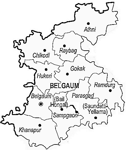 Belgaum District Map With Villages Belgaum District - Junglekey.in Image
