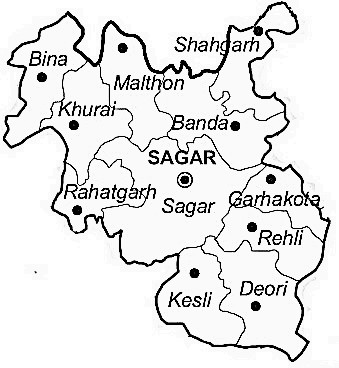 sagar district map