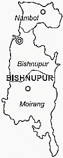 Bishnupur District  Map . Surrounded by Imphal West District ,Imphal East District ,Thoubal District , .  