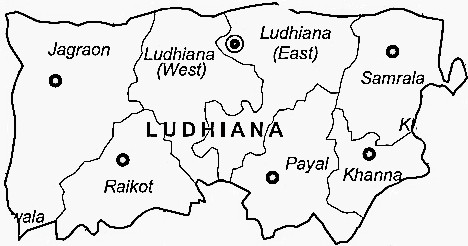 Ludhiana District  Map . Surrounded by Nawanshahr District ,Fatehgarh Sahib District ,Jalandhar District , .  