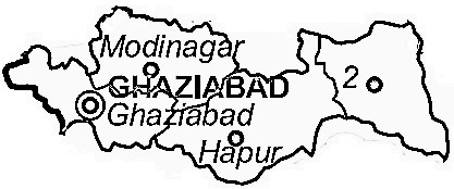 Ghaziabad District  Map . Surrounded by East Delhi District ,North East Delhi District ,Delhi District , .  
