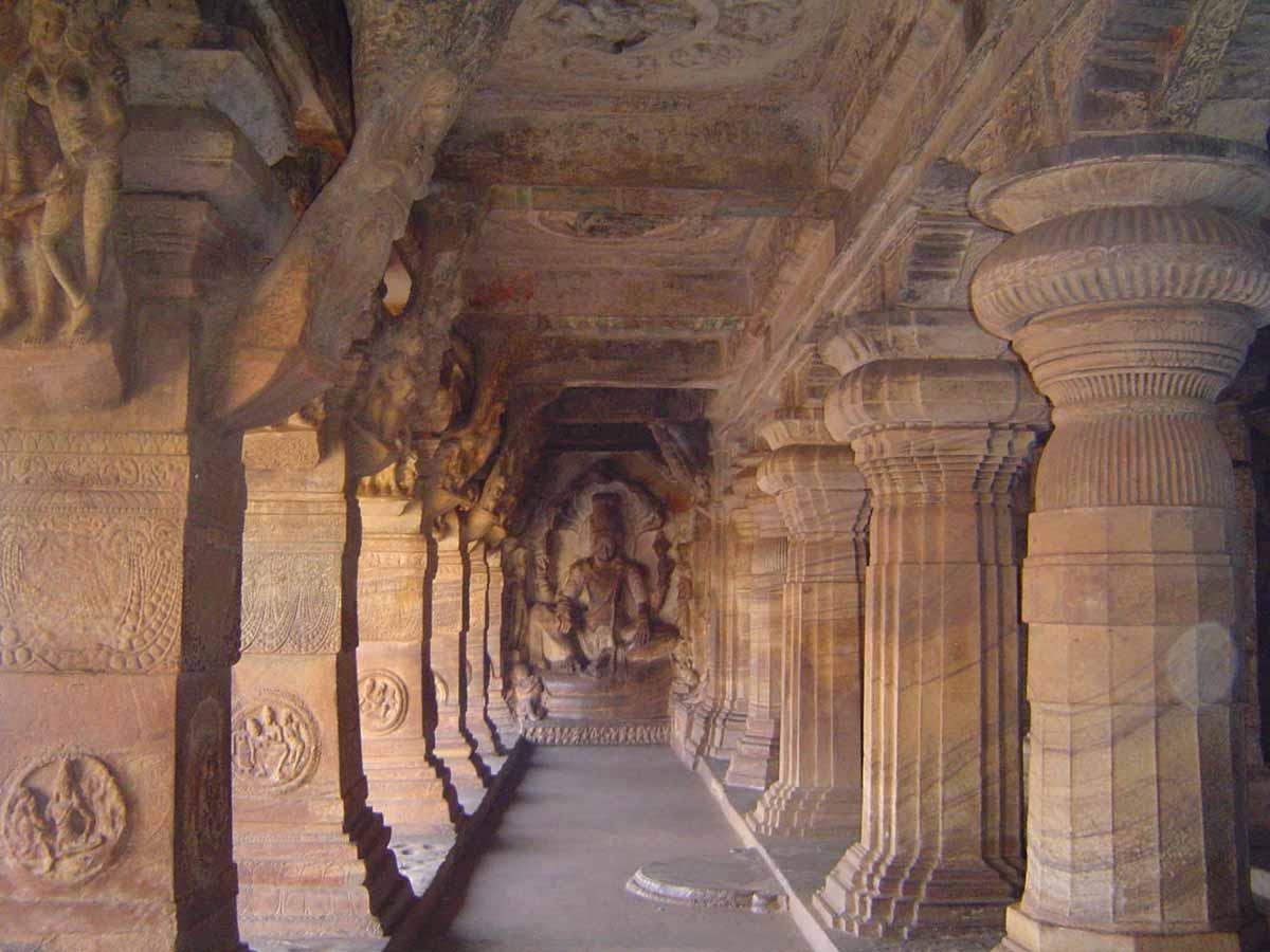 Bolted routes in the Temple area, Badami