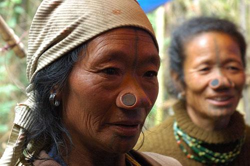 Apatani tribal women in Hija Village, Ziro