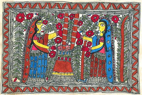 Aspect of daily life of madhubani women