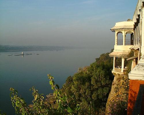 A scenic view of Narmada from top of the fort