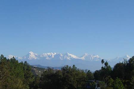 Clear skies and a wonderful view from cottage at Kalmatia Sangam Almora