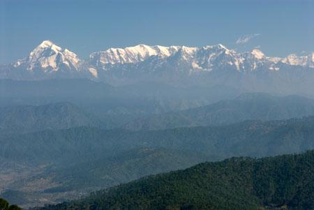 Trisul Nanda Devi and Himalayan range from Kausani