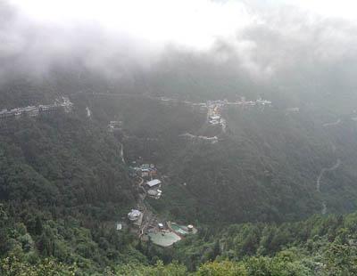 Mussoorie View from top of the hill