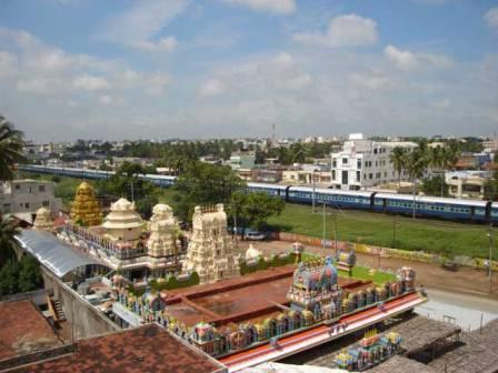 Geographical view of temples and Railways