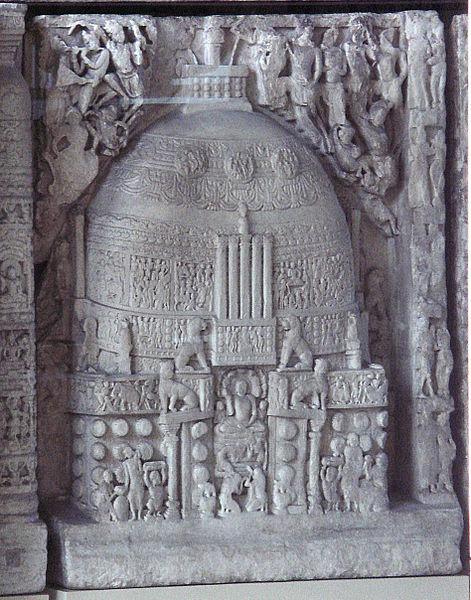 Frieze from Amaravati depicting the Amaravati stupa