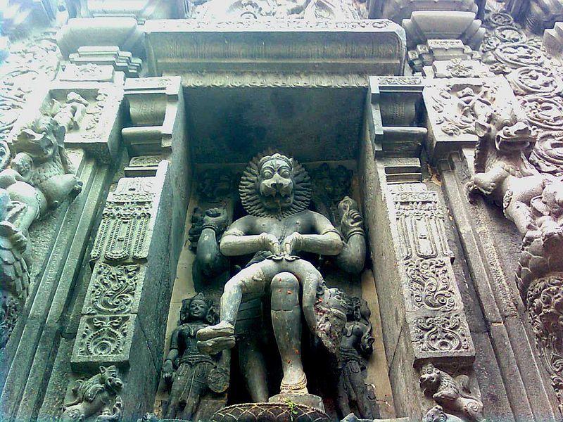 Lord narasimha rock statue