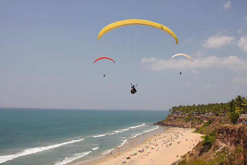Paragliding at Varkala Beach
