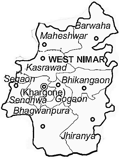 Khargone District Khargone District Map
