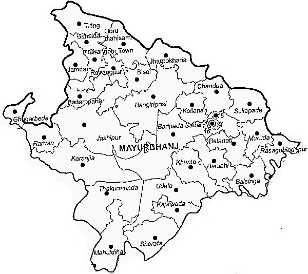 Mayurbhanj District Mayurbhanj District Map
