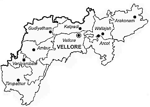 Vellore District Vellore District Map