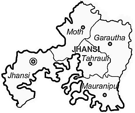 jhansi map district datia india tikamgarh onefivenine